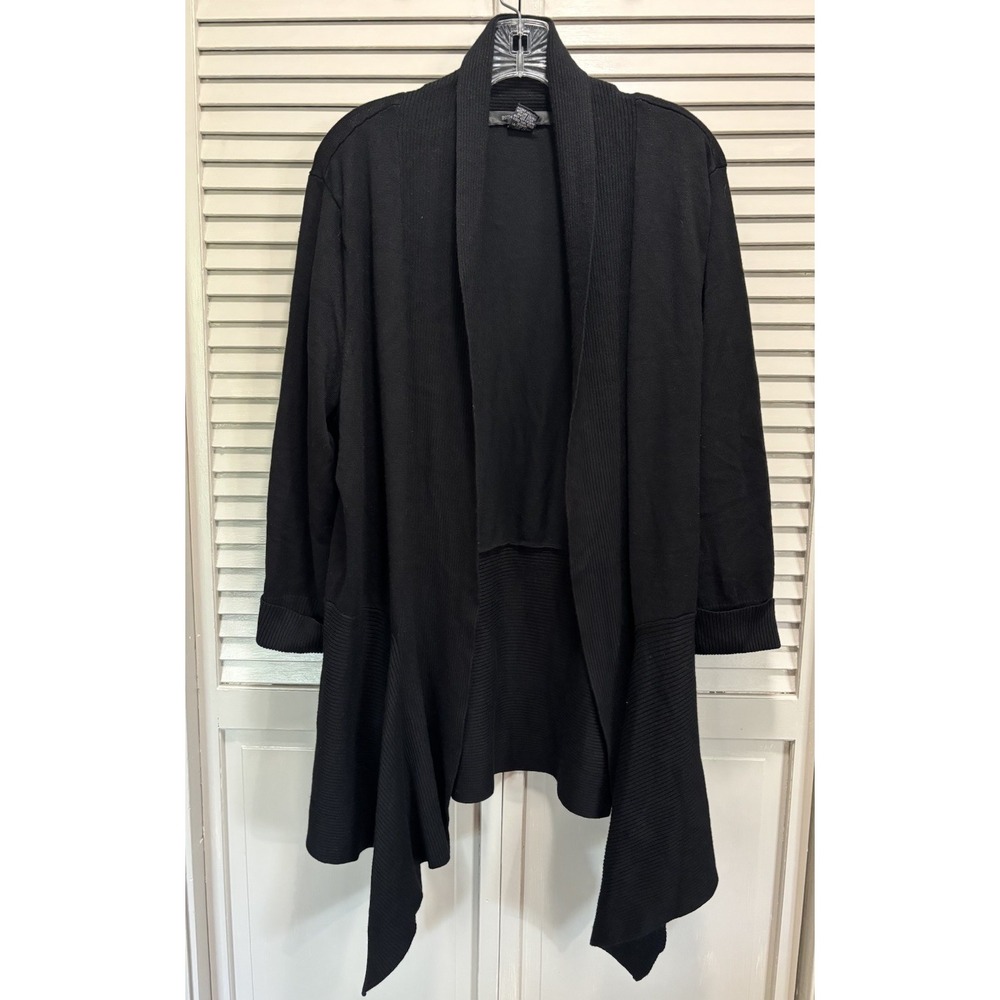 89th & Madison Open Sweater Cardigan 3/4 Cuff Sleeve Size 1X Shawl Neckline Soft